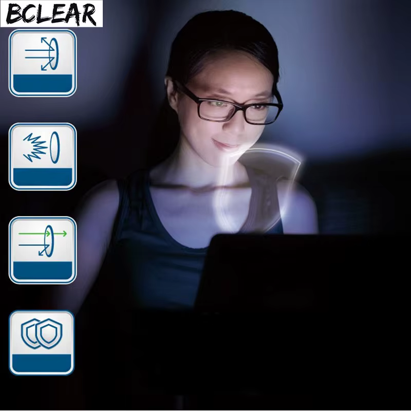 BCLEAR 1.61 asphérique Prescription Anti-bleu ordinateur lentilles photochromiques lunettes de soleil lentille caméléon gris marron myopie astigmatisme