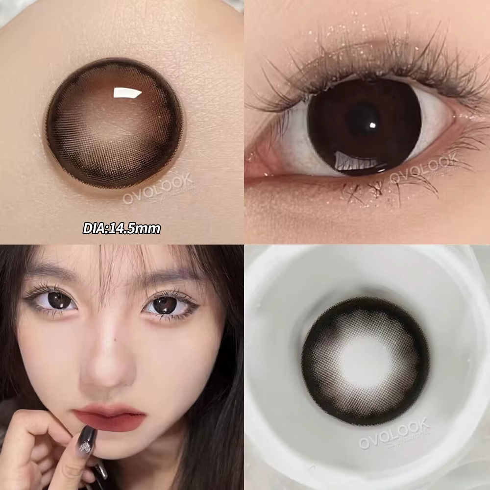 2 pièces/paire de lentilles de contact colorées brunes pour les yeux