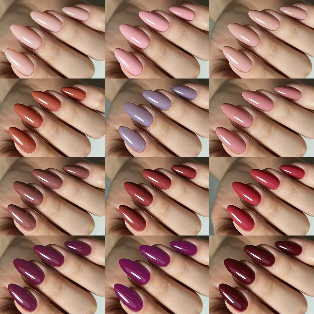 288 pièces/boîte couleur unie amande faux ongles moyen coloré Simple presse sur ongles mixte couverture complète amande faux ongles conseils pour les femmes