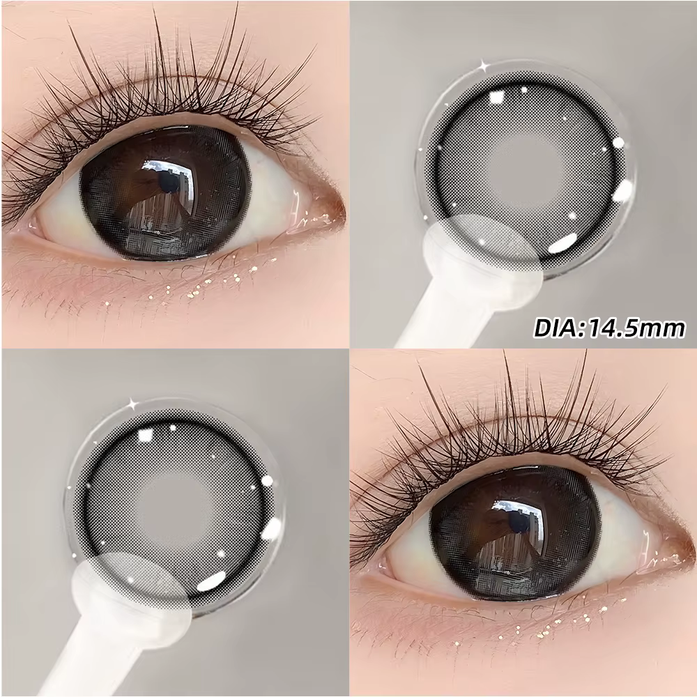 OVOLOOK-1 paire de lentilles de contact colorées pour les yeux, lentilles marron naturelles à la mode, 14.2/14.5mm, lentilles de beauté colorées bleues, violettes, roses