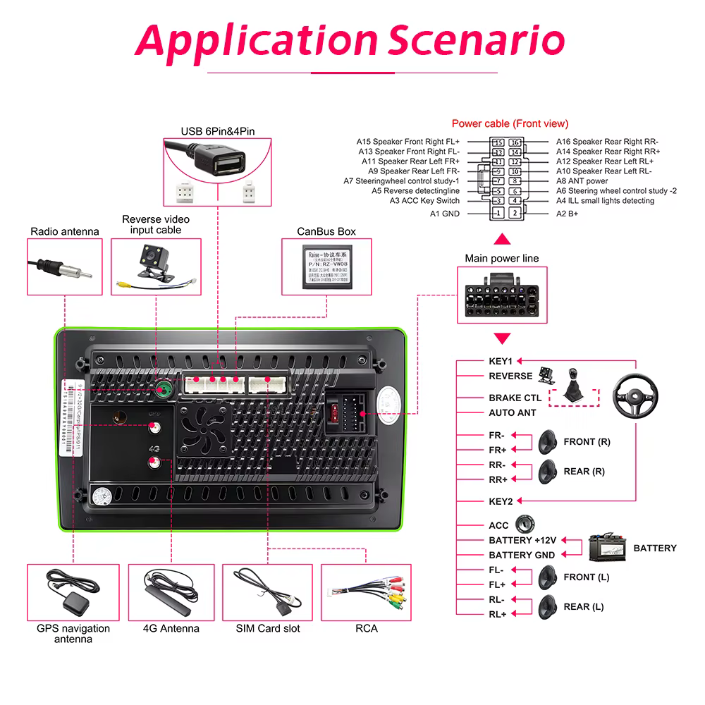 Décodeur Canbus Raise pour Renault Captur 2015-2020, Connecteur Radio Android, Faisceau 16 Broches pour Renault Trafic 3 2019-2020