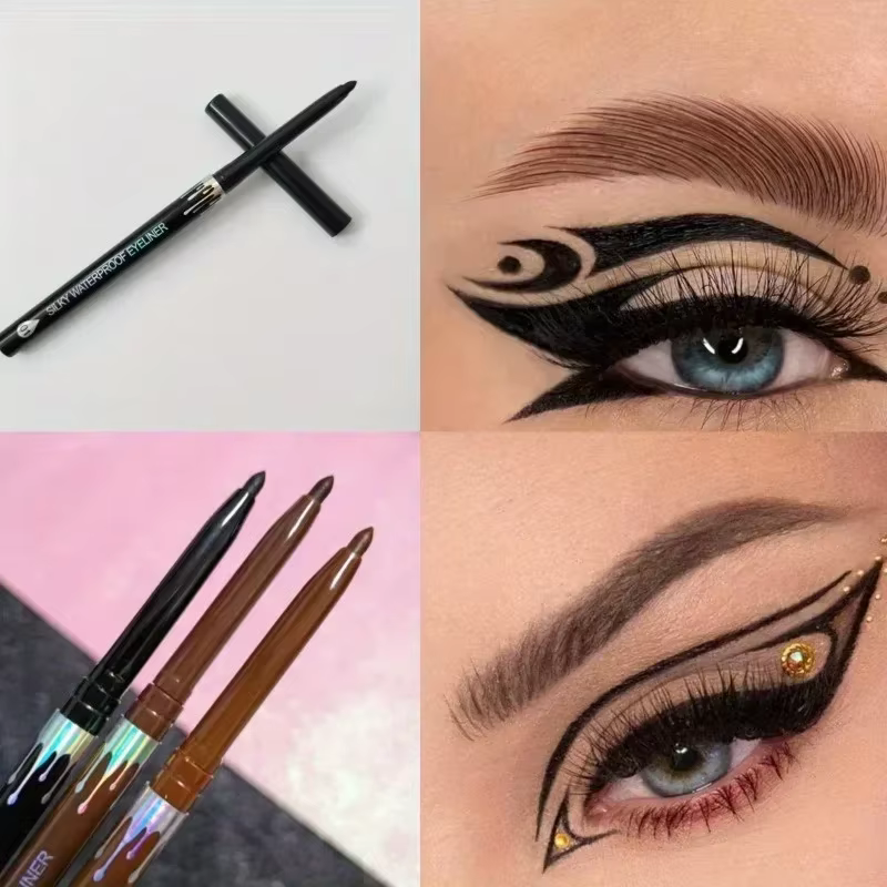 Eyeliner Gel crayon noir marron Ultra-fin mat naturel lisse séchage rapide sans taches imperméable facile à porter