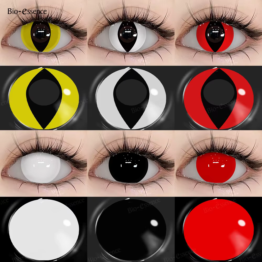 Bio-essence 1 paire de lentilles de Contact Halloween Cosplay yeux de chat jaunes