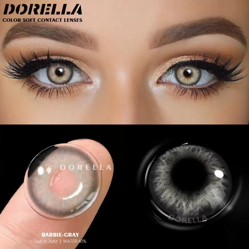 D'ORELLA 1 paire de lentilles de Contact de couleur pour les yeux, lentilles marron d'aspect naturel, lentilles grises, lentilles pour les yeux bleus, usage annuel, belle élève