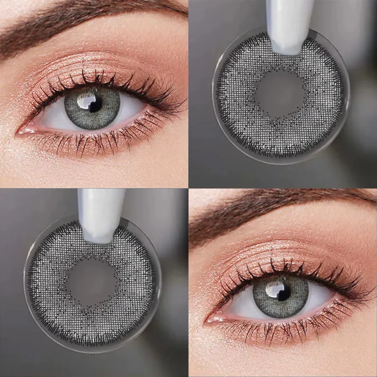 Lalens 1 paire de lentilles de contact colorées marron et noires pour les yeux