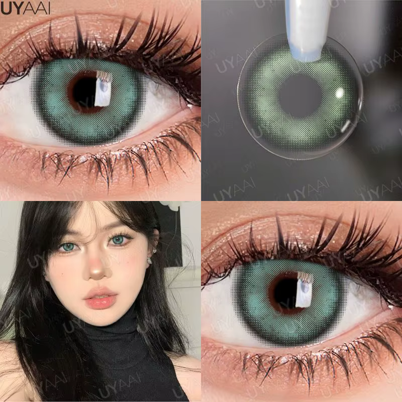 UYAAI 1 paire vert Cosplay élèves colorés pour les yeux lentilles de Contact haute qualité