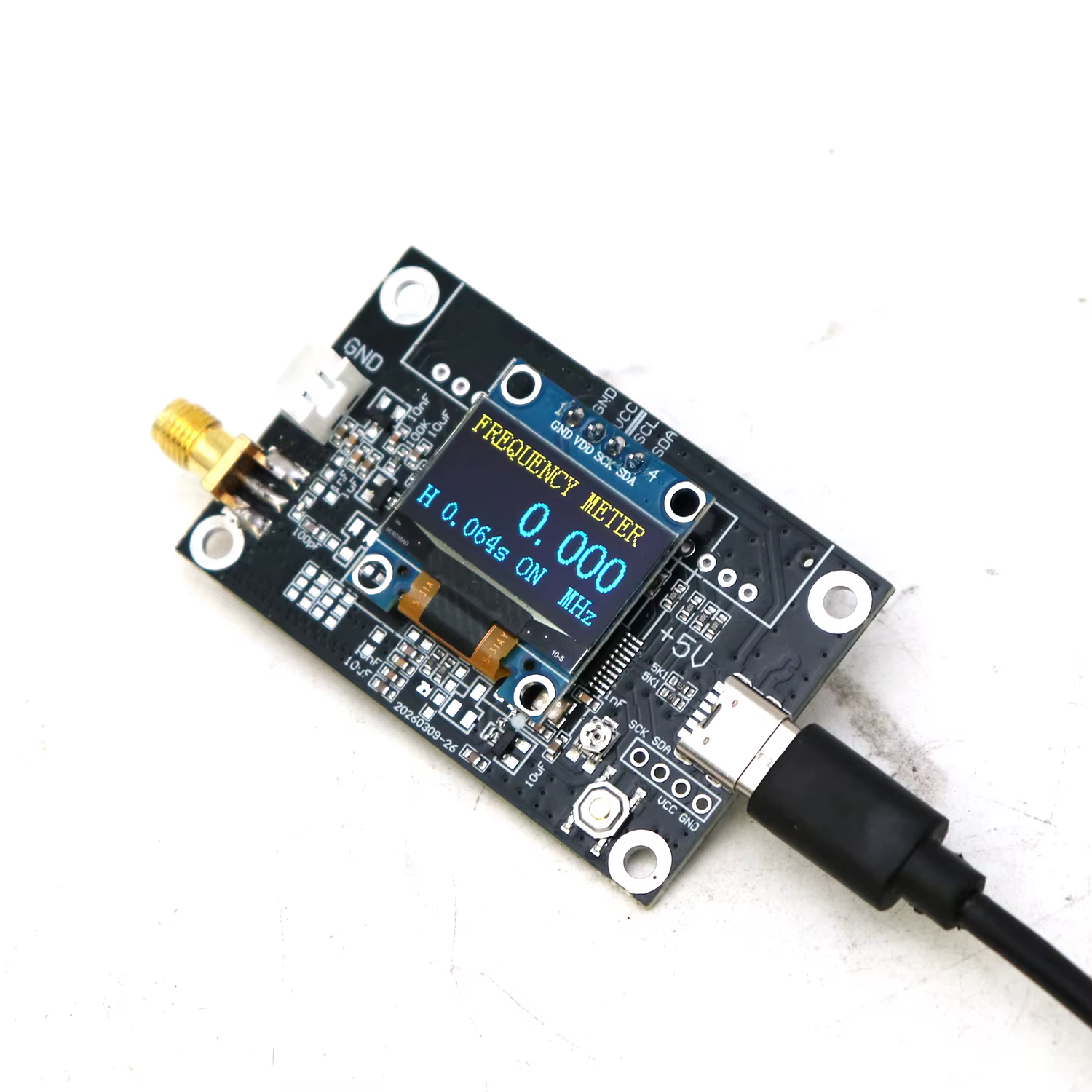Compteur de fréquence numérique OLED 1KHZ~2400Mhz, mesure de fréquences basses et hautes, testeur de fréquence de signal RF SMA, cymomètre LED