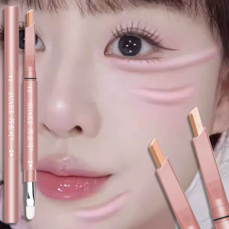 Crayon illuminateur Aegyo Sal waterproof naturel double couleur pour les yeux, effet « silkworm », contour et highlighter pour le maquillage des yeux
