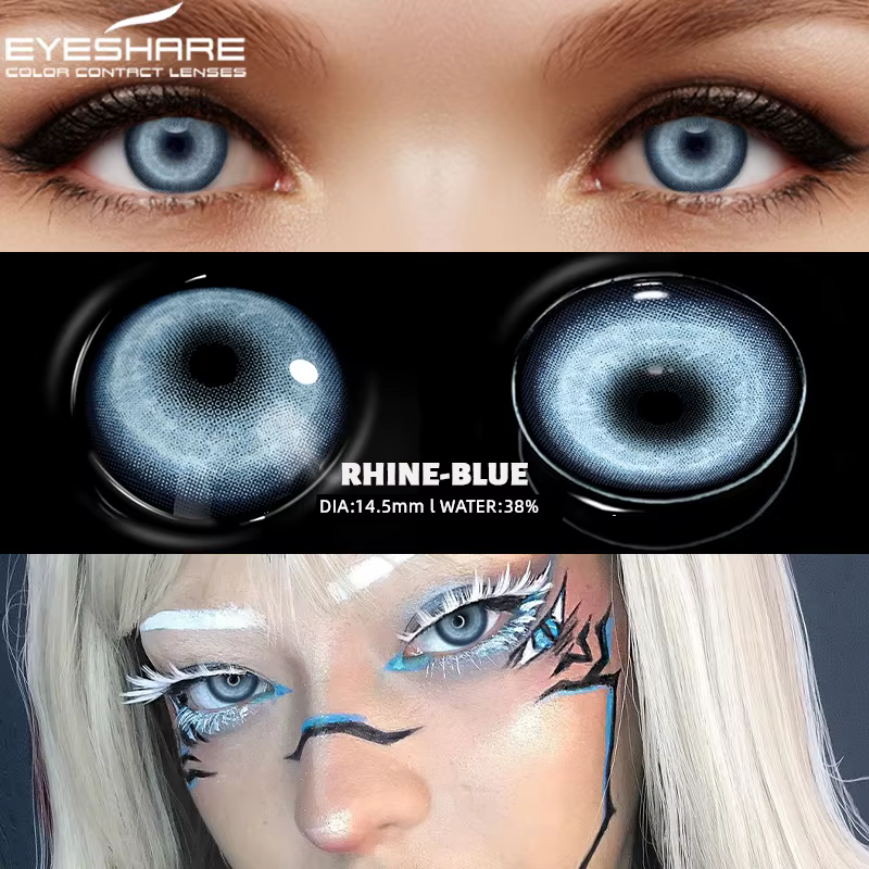 EYESHARE Halloween nouvelles lentilles de contact de couleur bleu Cosplay Anime