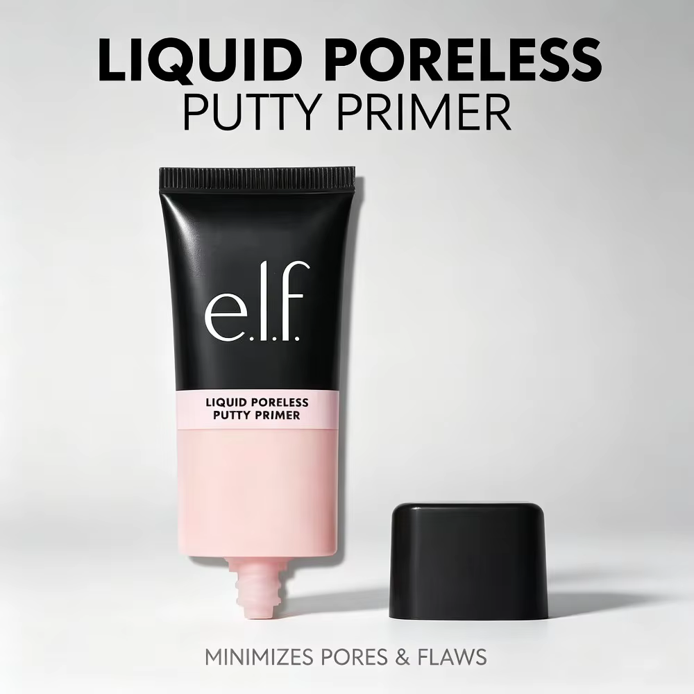 e.l.f. Base de maquillage liquide matifiante effet peau parfaite, texture crème, minimise les pores, contrôle le sébum, cosmétiques pour une peau impeccable