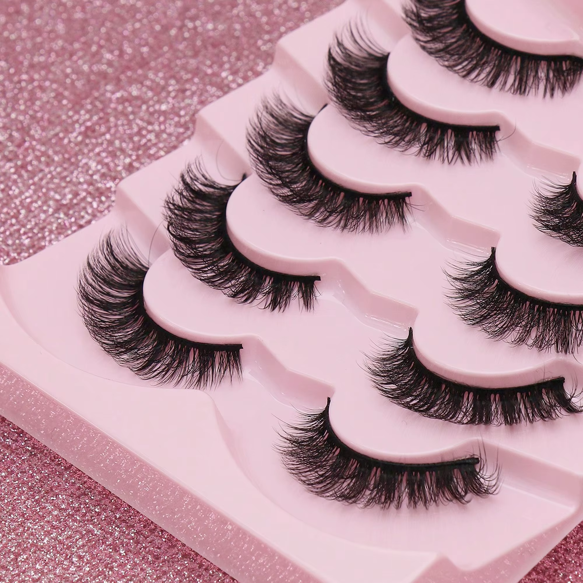 5 paires de cils yeux de chat Faux