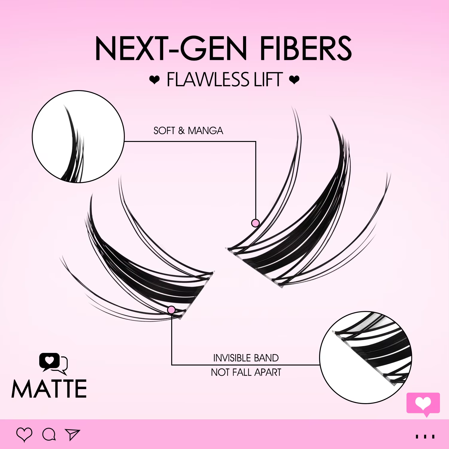 WOSHEER – Kit de grappes de cils Manga