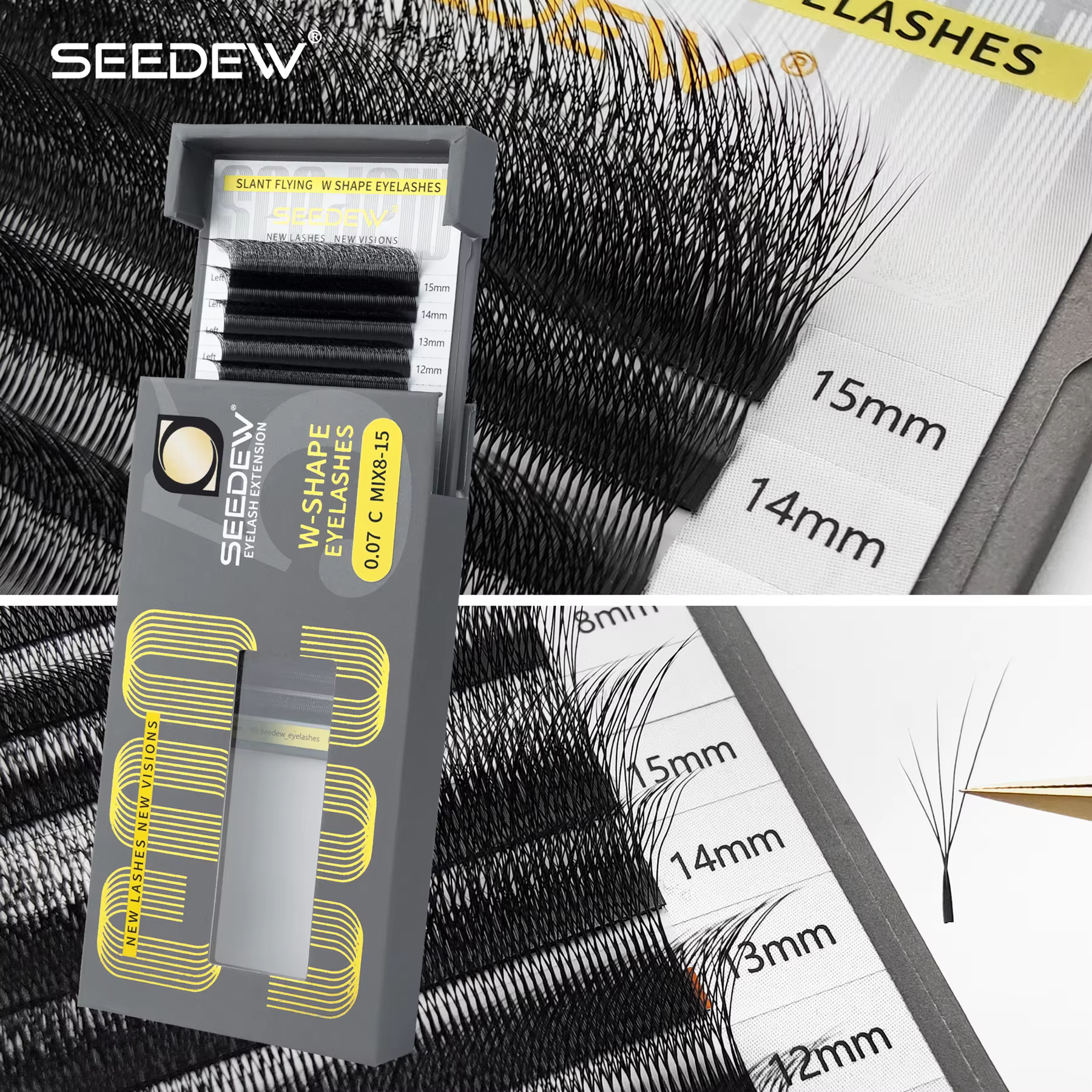 SEEDEW Fox 5D Extensions de cils en forme de W