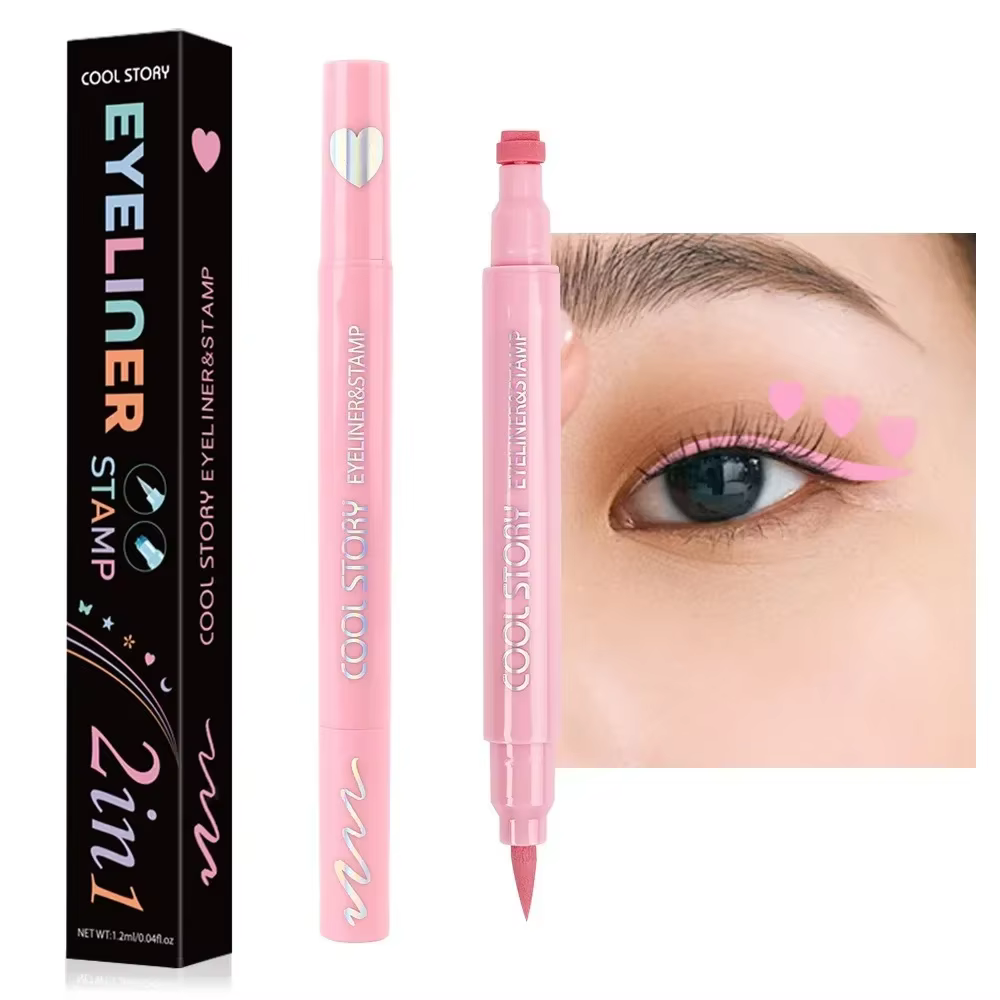 5 pièce/ensemble amour fleurs Eyeliner tampon stylo coloré rose bleu liquide