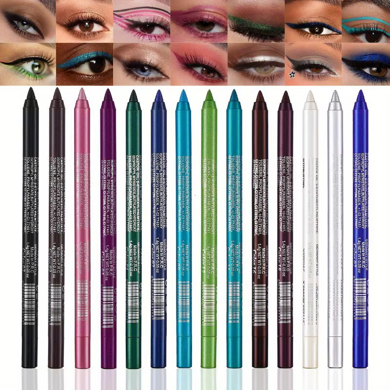 Stylo Eyeliner coloré 6 couleurs, haute pigmentation, nacré, scintillant, métallique, Smokey Punk Gothic, longue durée, imperméable
