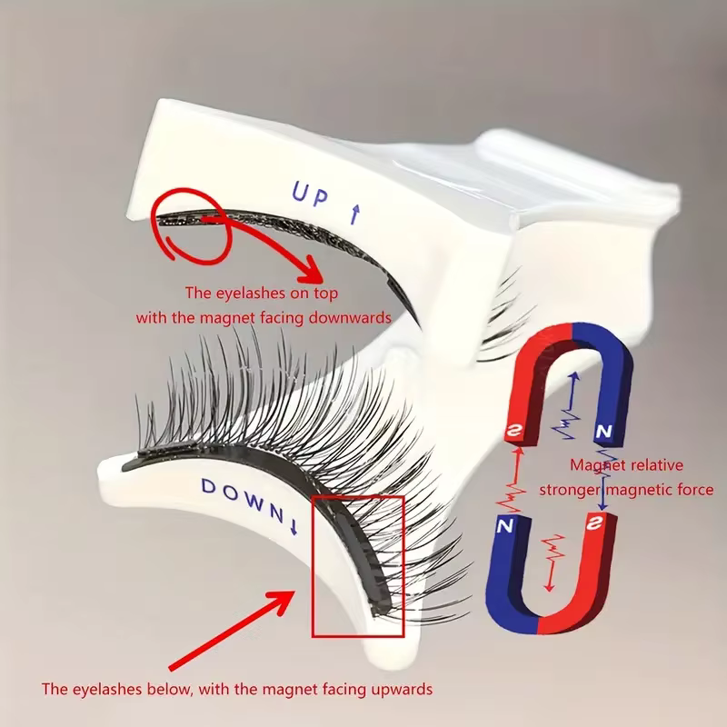 Ensemble de cils magnétiques faciles à porter – Faux