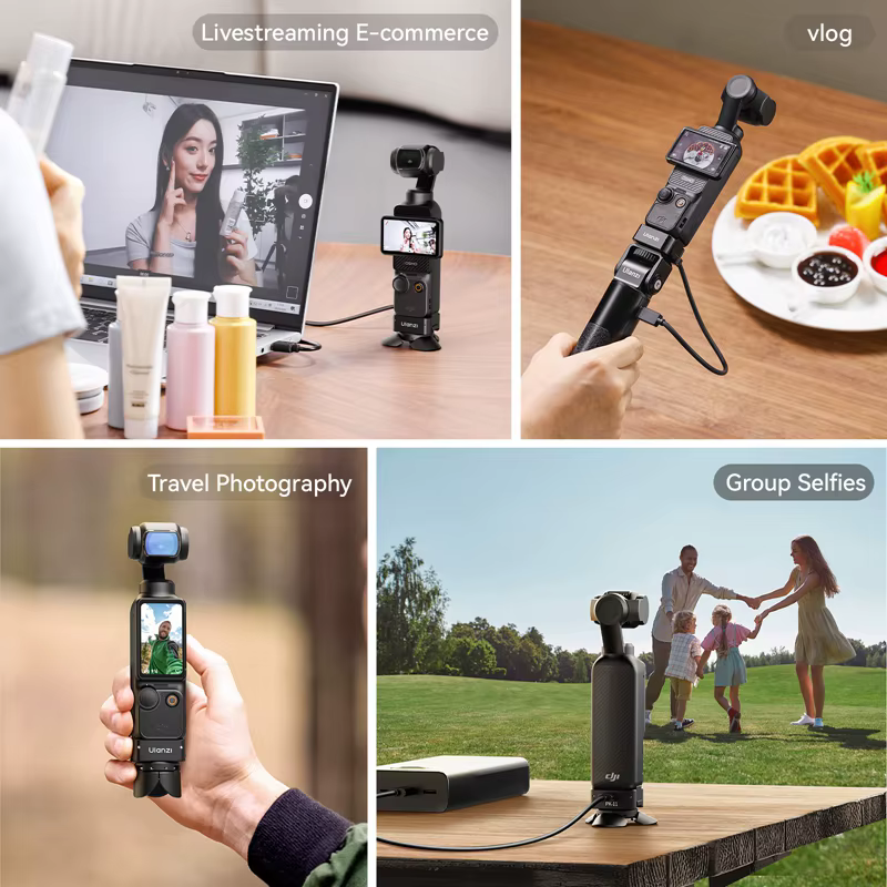 Ulanzi PK-08 Pocket 3 Mini trépied/Base de localisation Arri PK-11 pour DJI Osmo Pocket 3 pour photographie de voyage Vlog en direct