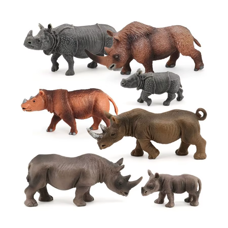 Figurines réalistes d'animaux sauvages, rhinocéros indien, modèle de jouet, figurine de rhinocéros laineux, jouet éducatif pour enfants