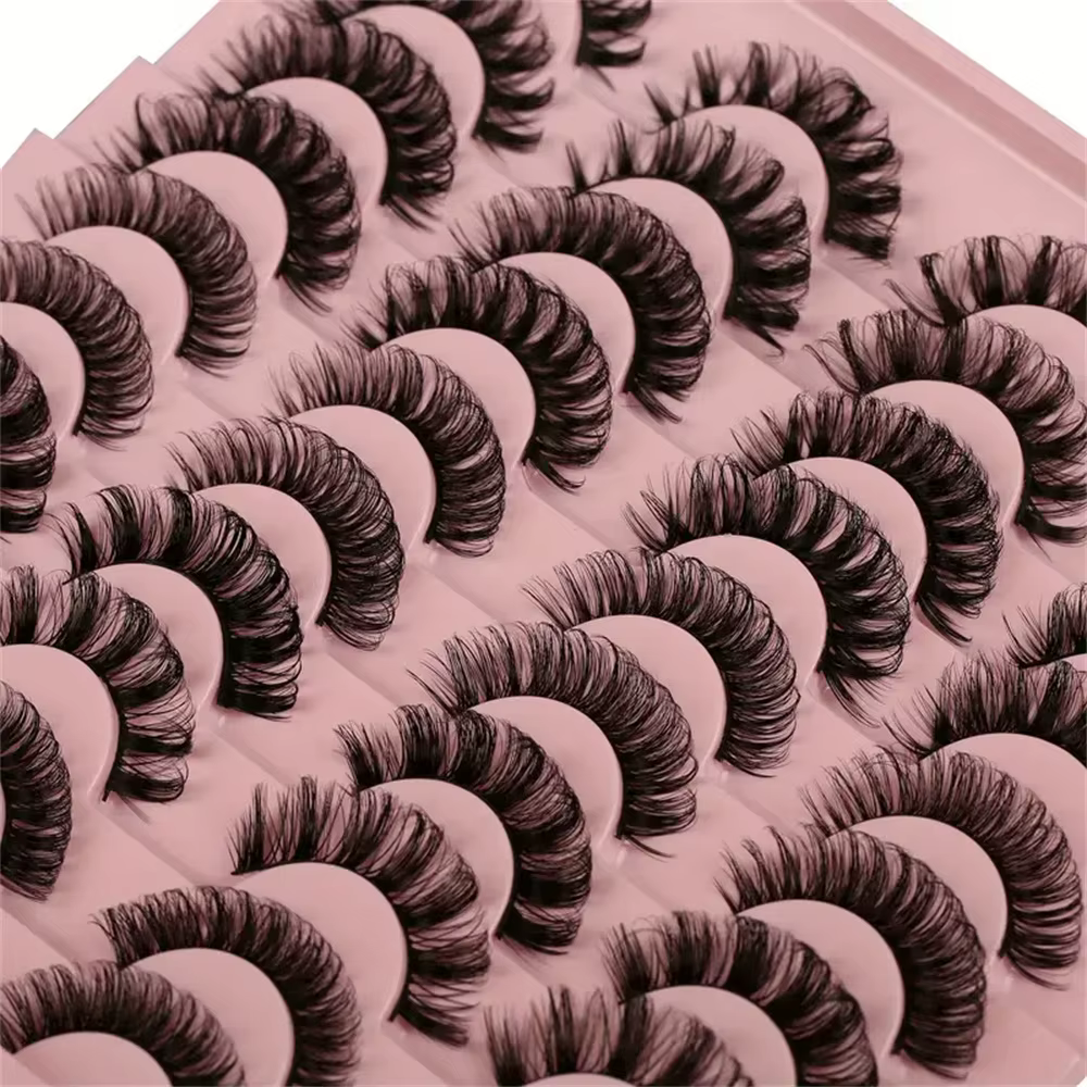 20 paires de faux cils 3D à volume dramatique pour extensions et maquillage