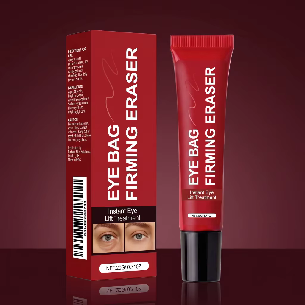 Crème Contour des Yeux Effet Lifting Instantané Anti-Poches – Raffermit la Peau Sous les Yeux, Estompe les Rides et Ridules, Traitement Anti-Âge