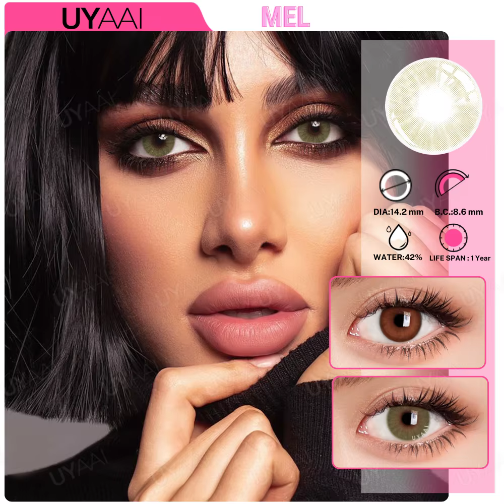 UYAAI lentilles de contact de couleur naturelle pour les yeux pupilles gris glacé lentille verte
