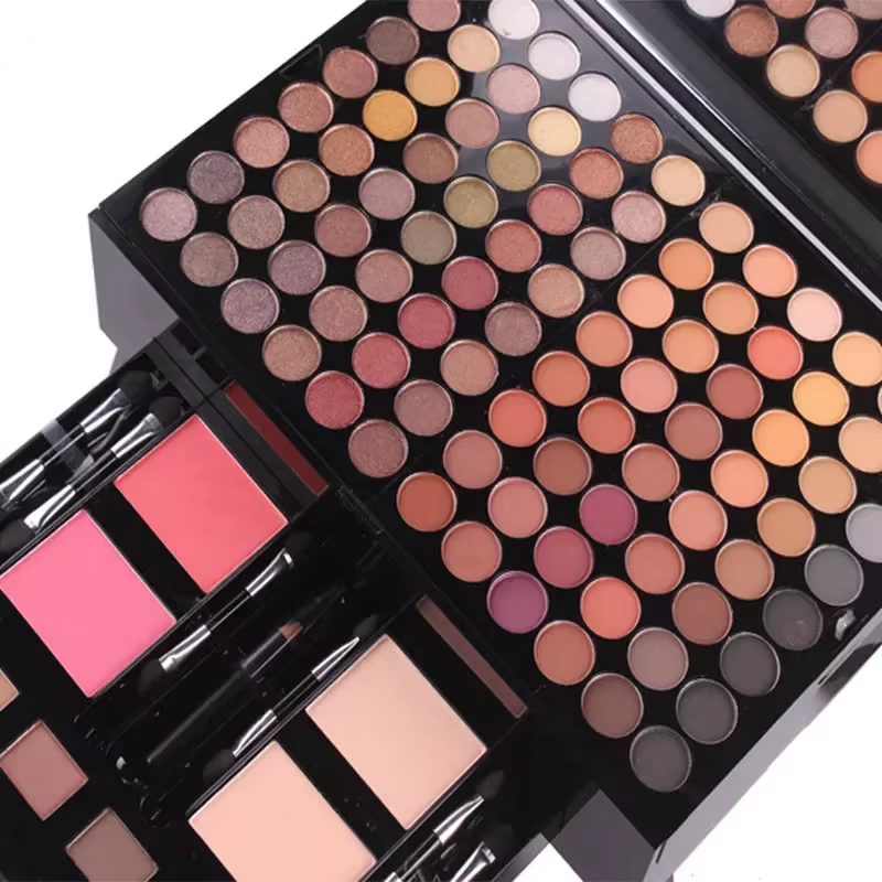 Miss Rose maquillage professionnel 194 couleurs mat miroitant Palette fond de teint cosmétique poudre Blush sourcil contour beauté Kit boîte