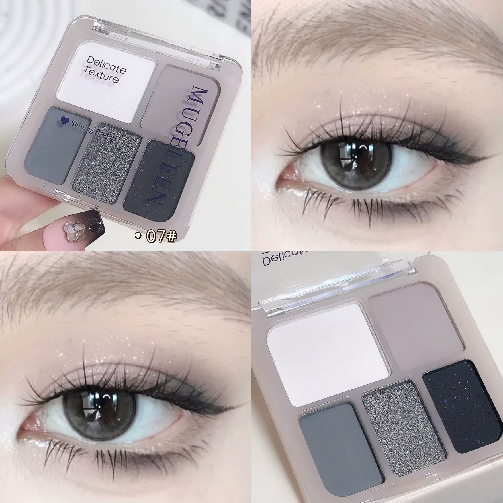 Palette de fards à paupières, 5 couleurs, Nude, Beige, rose, maquillage pour les yeux, gris argenté, mat, paillettes, Halloween, Punk, noir foncé, Pigment pour les yeux