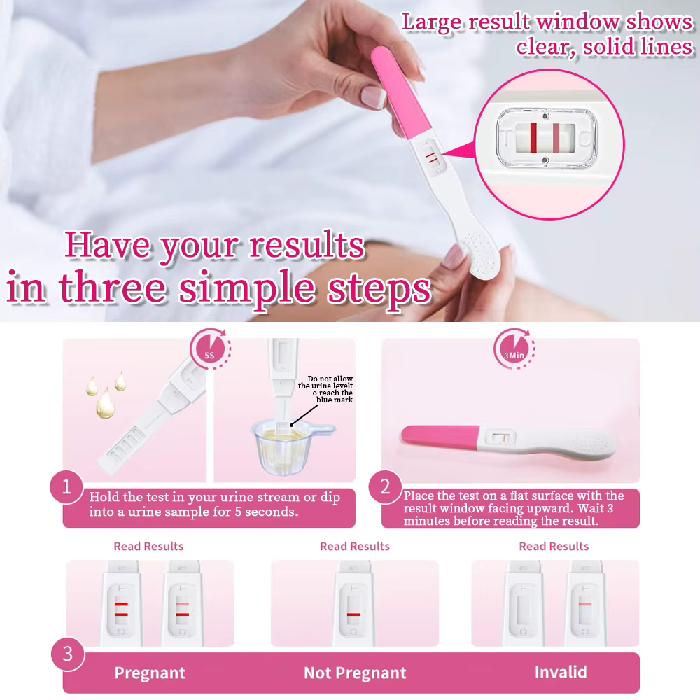 Test de grossesse précoce DEEPBLUE Midstream | Test HCG haute sensibilité 10 mUI/mL | Test de fertilité à domicile rapide et précis pour femmes