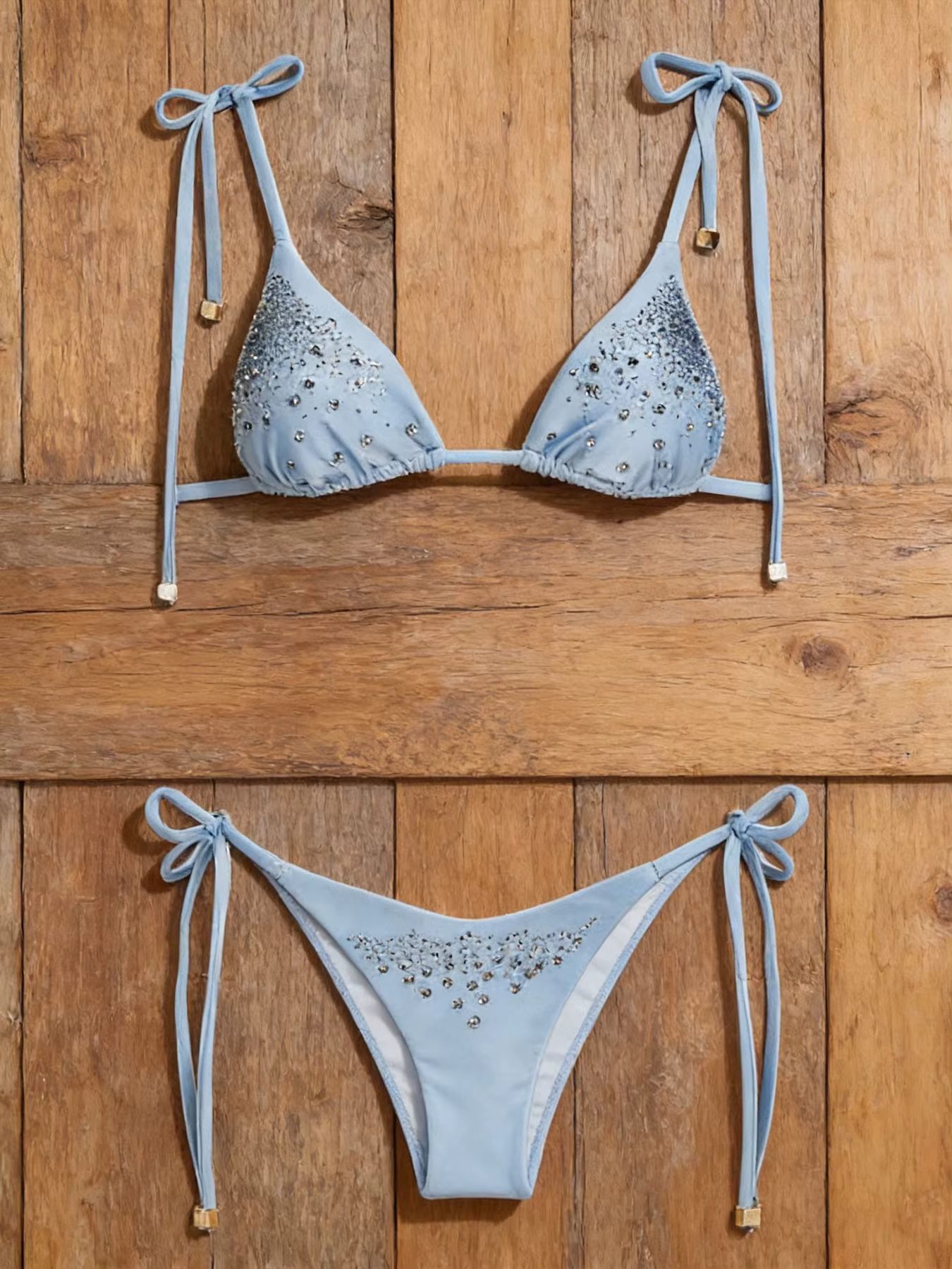 Bikini décoré de strass pour femmes, maillot de bain sexy à lacets, vêtements de plage à la mode pour femmes