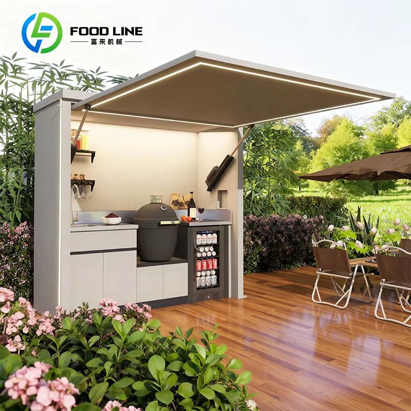 Meubles de cuisine d'extérieur, ensemble de cuisine d'extérieur avec barbecue et évier, cuisine pliante d'extérieur