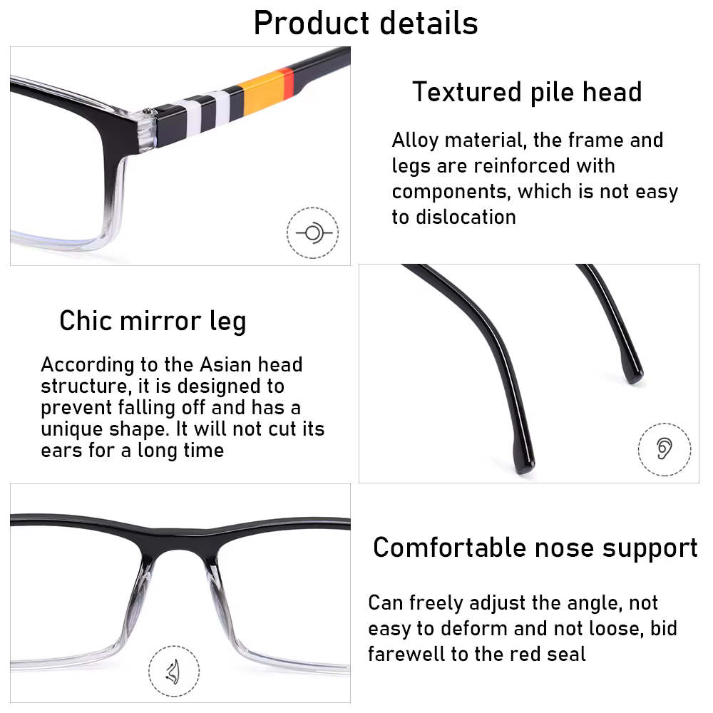 Lunettes de lecture anti-lumière bleue unisexes, lunettes de protection des yeux ultra-légères, lunettes de presbytie confortables, élégantes et à la mode