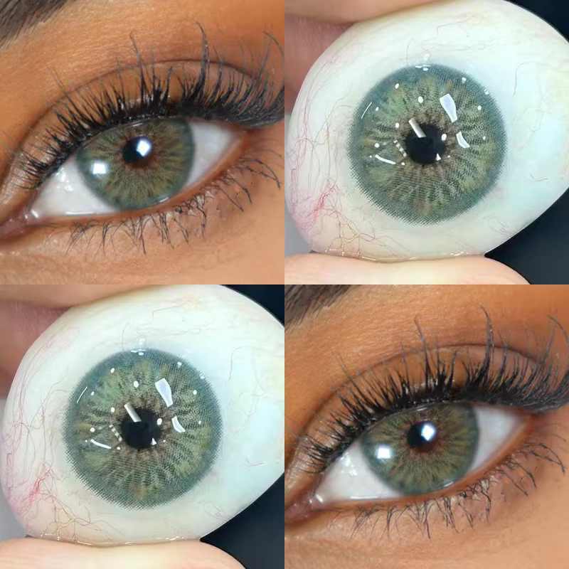 Lentilles de contact annuelles DUOXIU vertes irisées
