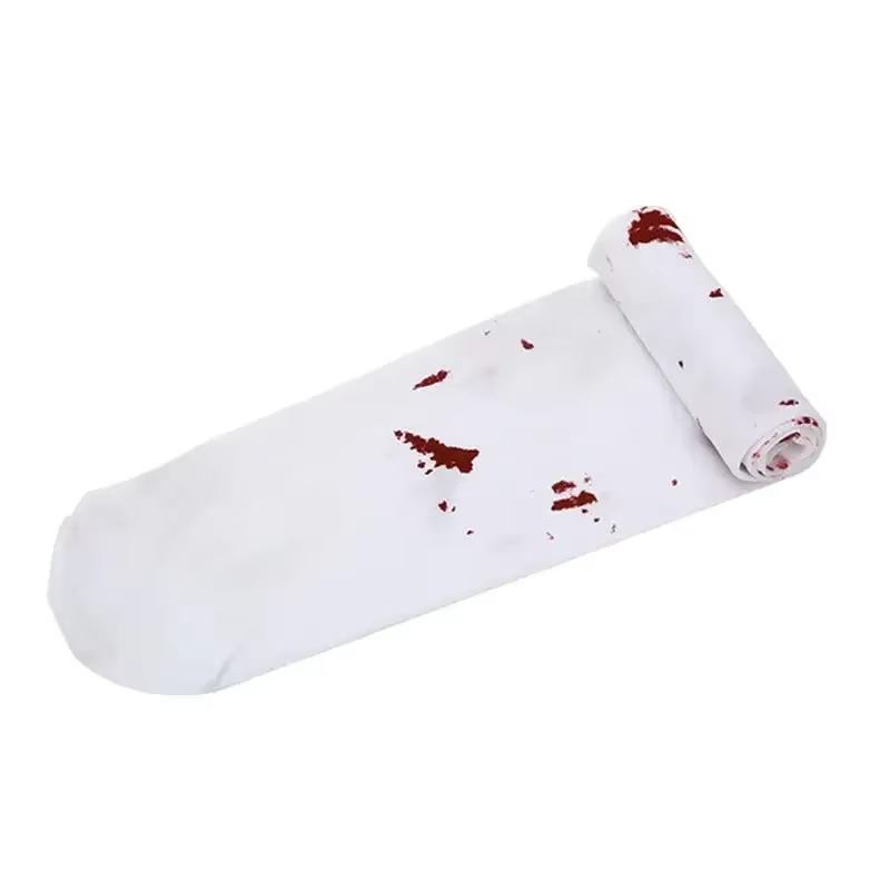 Bas tachés de sang blanc effrayant, chaussettes fantaisie d'halloween, cadeaux de fête Cosplay pour enfants et adultes