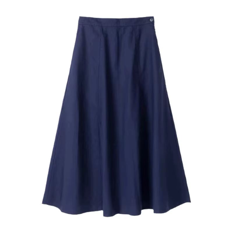 Jupe longue en coton et lin pour femme, style décontracté et polyvalent, nouvelle collection été, avec poches, coupe confortable, jupe midi