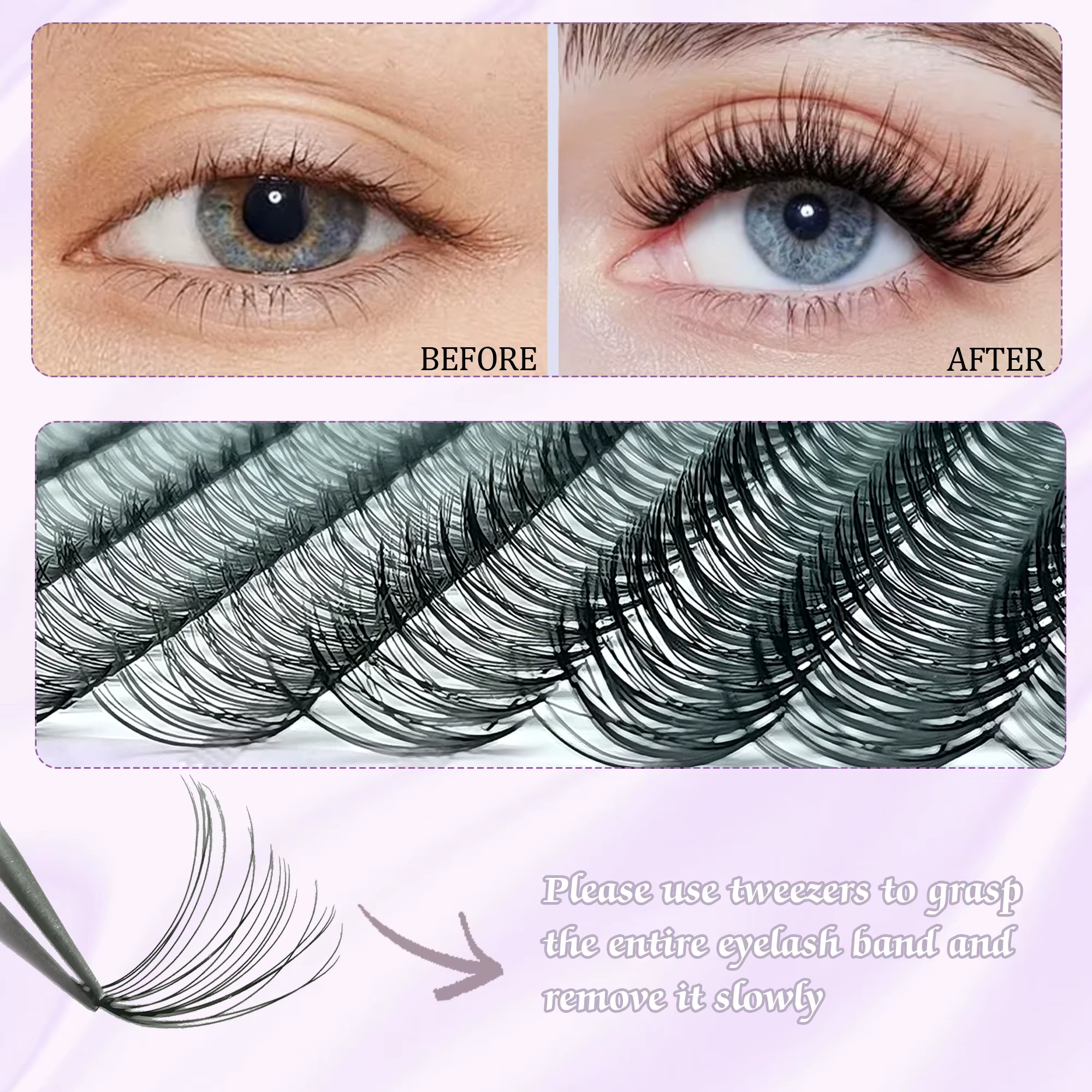 200 grappes de faux cils DIY - Boucle C/D