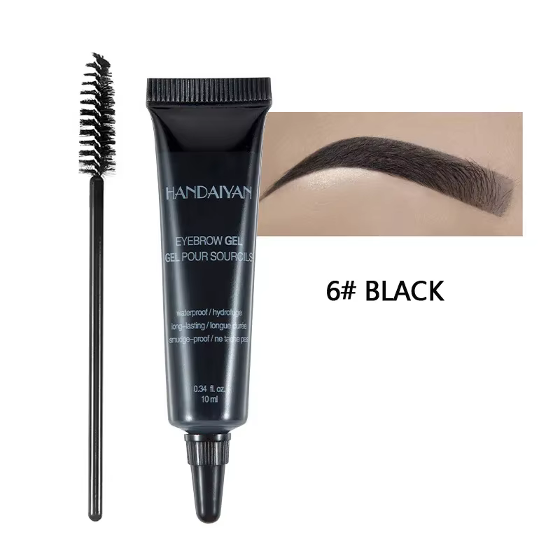 HANDAIYAN 6 couleurs teinture à sourcils teinte imperméable ensemble de pinceaux de maquillage marron rehausseur