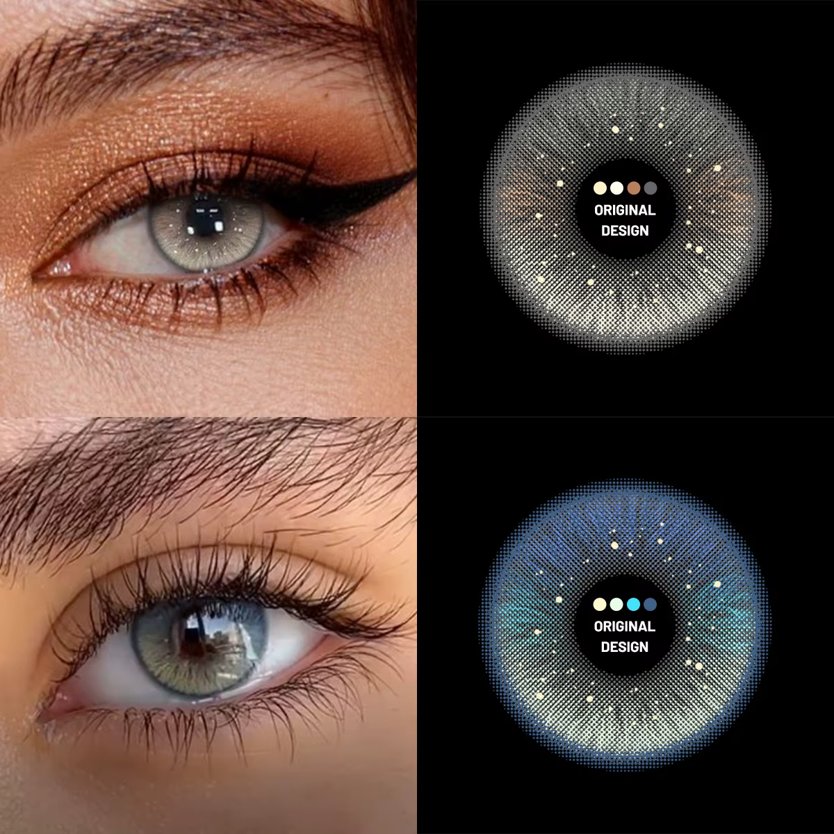 VISUASHOW Iris Grey Lentilles de contact colorées naturelles à usage semi-annuel