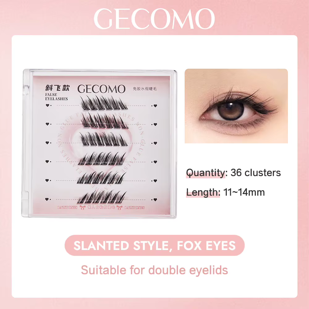 6 rangées de faux cils sans colle à grappe unique