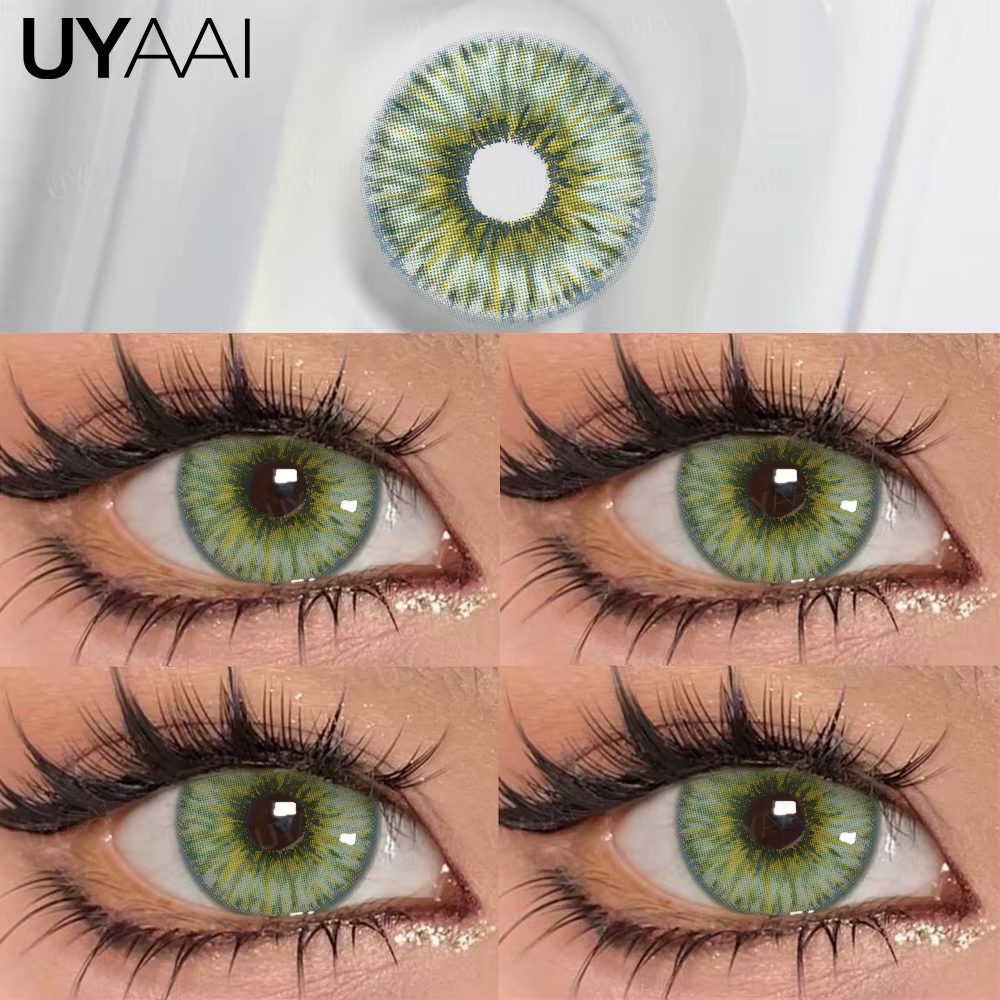 UYAAI 1 paire d'élèves colorées pour les yeux naturel brun grands