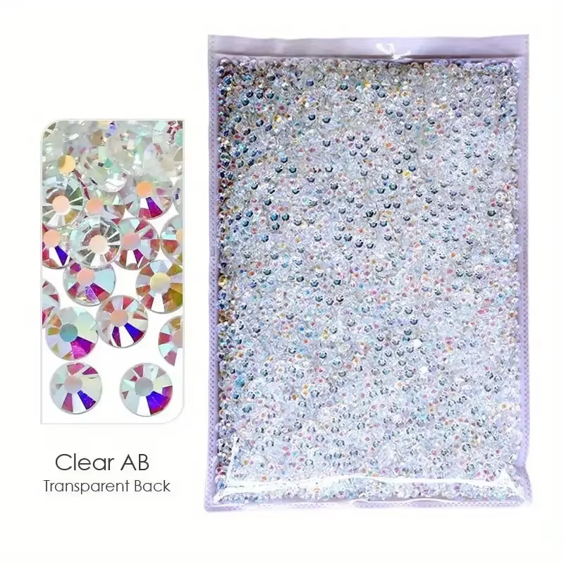Strass non correcteurs en résine à fond argenté à dos plat, vente en gros, cristaux scintillants et Strass pour Gatment, vente en gros