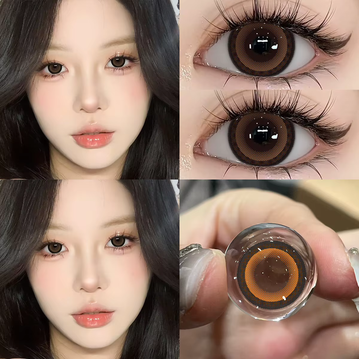 Bio-essense 1 paire de lentilles noires à grands yeux 14.5MM