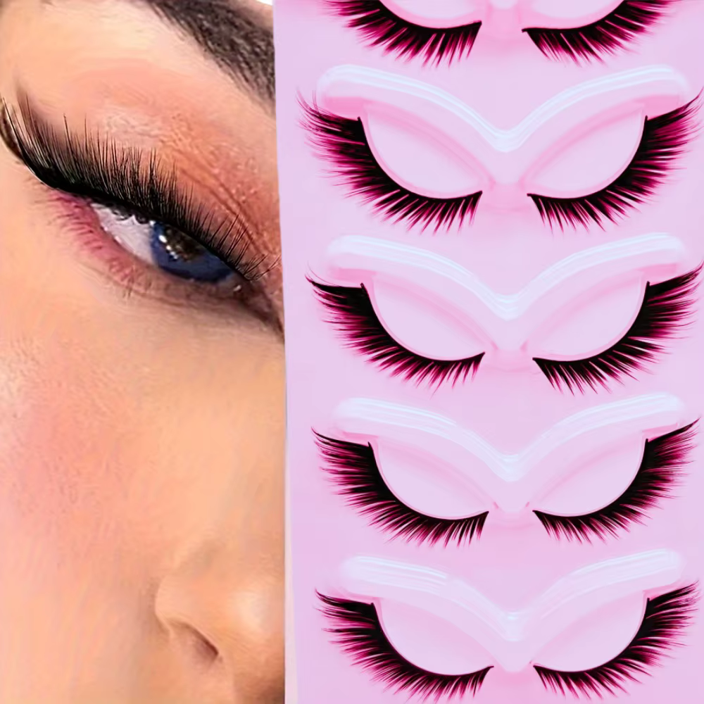 5 paires de faux cils aspect naturel