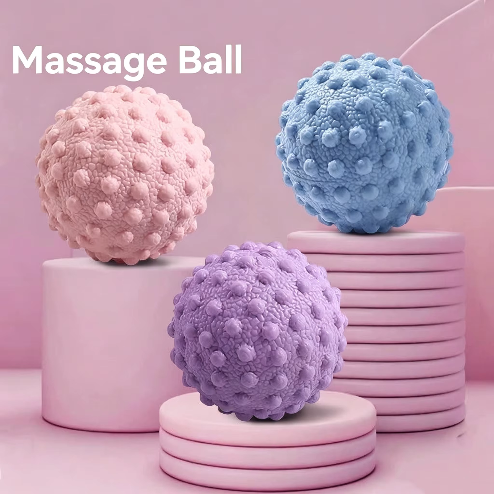 Balle de massage pour le pied, balle de yoga et de fitness pour la relaxation musculaire, balle de thérapie des points d'acupuncture pour les épaules, le cou, la taille et le dos