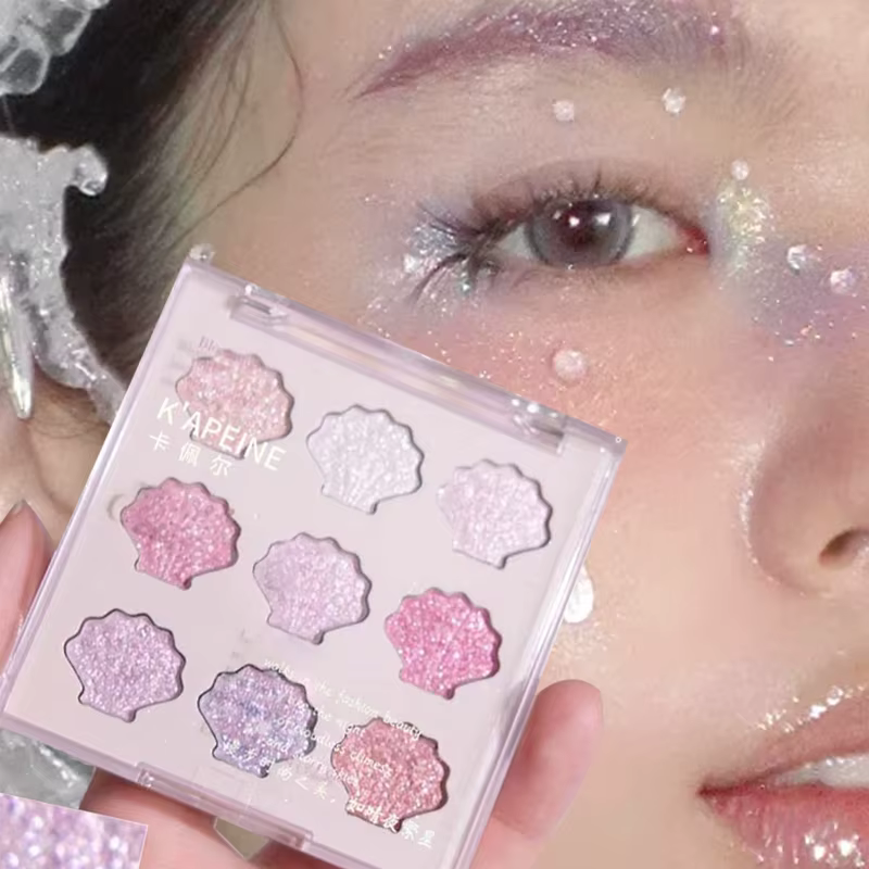 Nouvelle coquille fée nacré fard à paupières Palette Aurora pêche miroitant paillettes scintillantes ombre