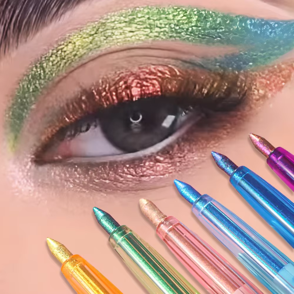 6 couleurs caméléons Eyeliner perle métallique brillant fard à paupières