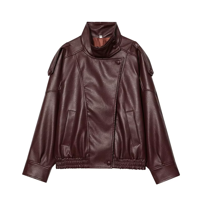 Vestes en similicuir pour femmes, veste bomber oversize pour femmes, manteaux d'hiver pour femmes, vêtements d'extérieur, vestes demi-saison