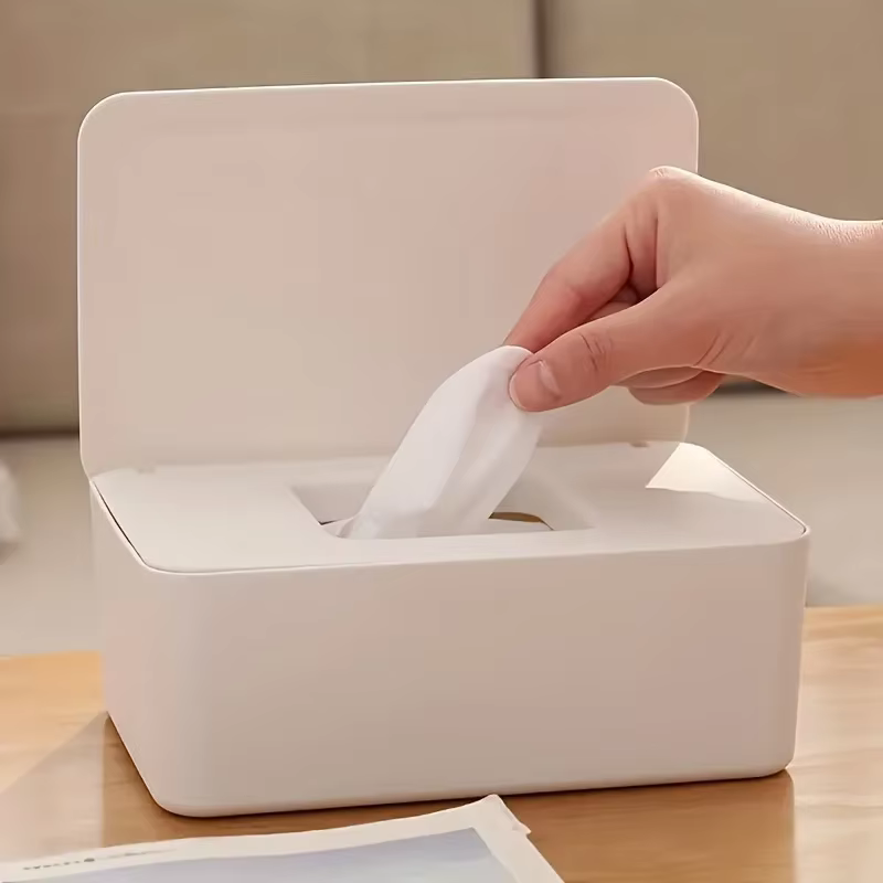 Distributeur de mouchoirs humides - Boîte de rangement pour mouchoirs, qui peut garder les mouchoirs humides au frais, idéale pour les cuisines, les bureaux et les coiffeuses