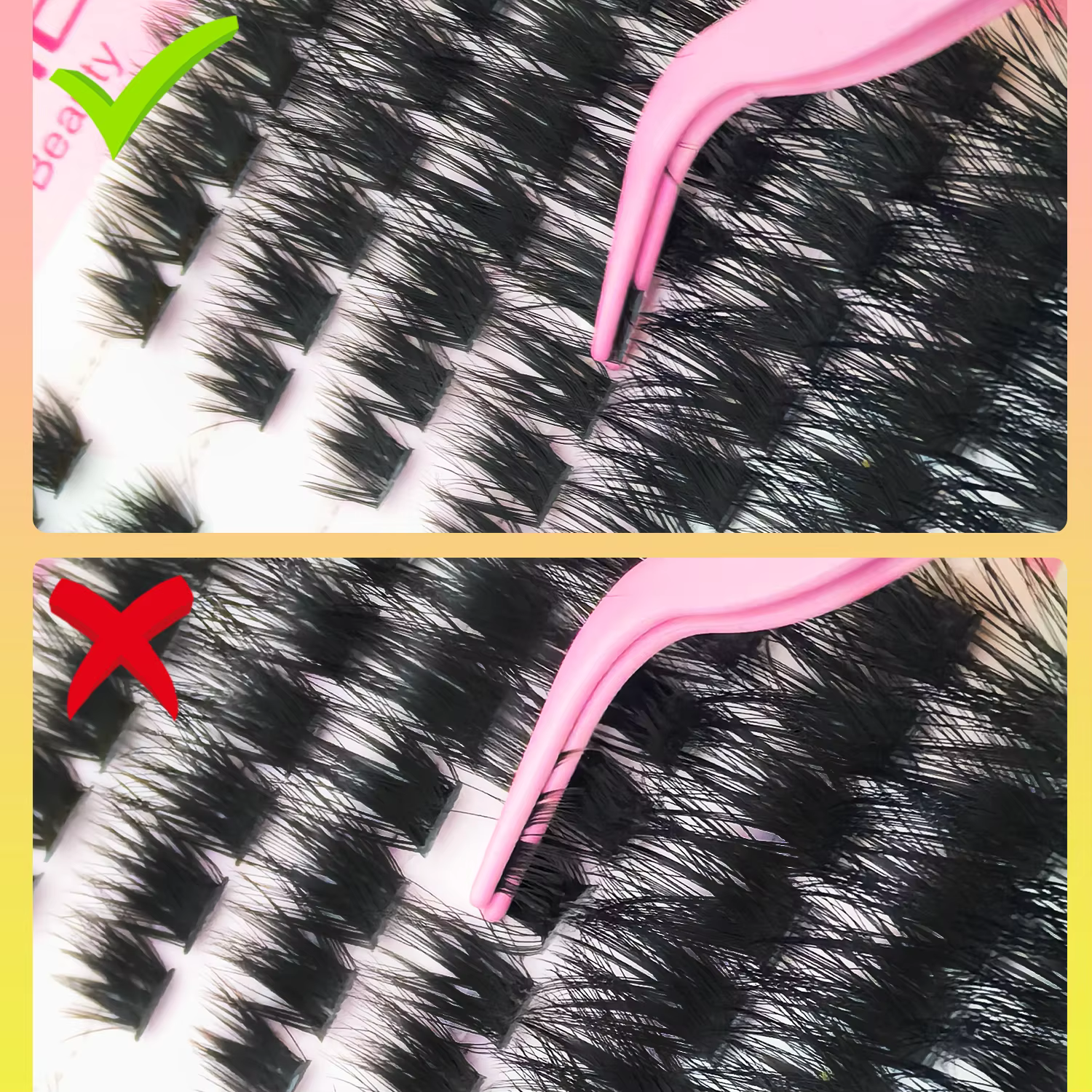 192 pièces de grappes de cils en faux vison – Cils individuels longs D Durl, aspect doux et naturel, longueurs mixtes pour extensions de cils DIY