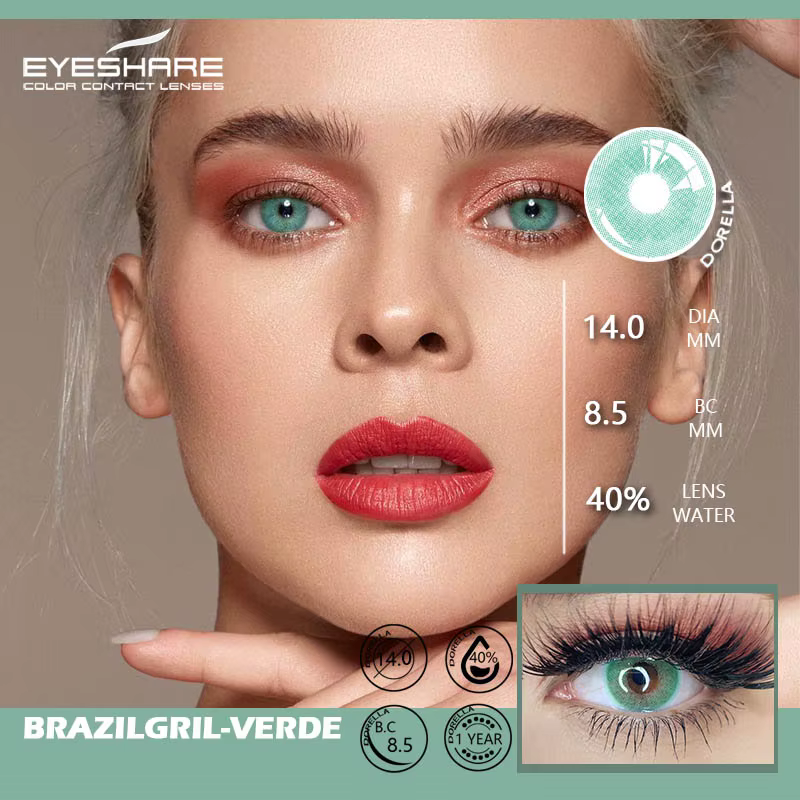 EYESHARE 2 pièces lentilles colorées pour les yeux naturel bleu brun