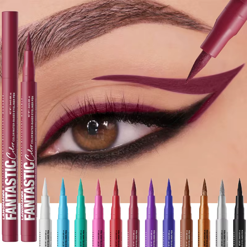 Eyeliner liquide mat violet foncé rouge